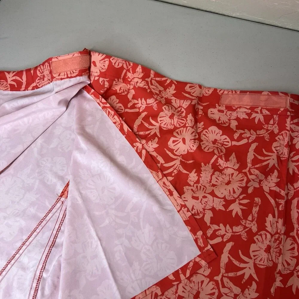Ripskirt Hawaii Length 2 Wrap Skirt Large Coral Paia Maui Floral Travel Active L